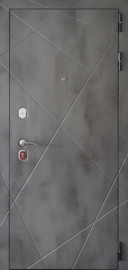Металлическая дверь с серой панелью МДФ «бетон»